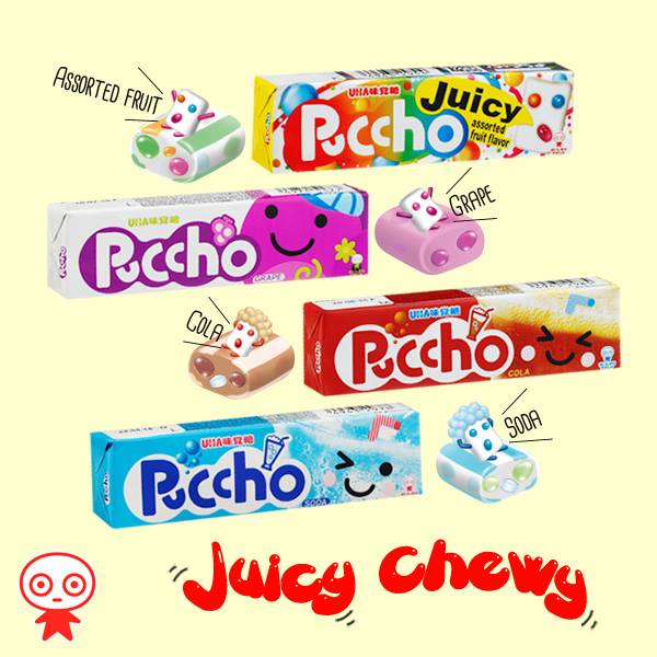 Puccho Chewy Candy - 50g Puccho Cola / Grape Flavour 50g / Stick Chewy Candy Soft Candy