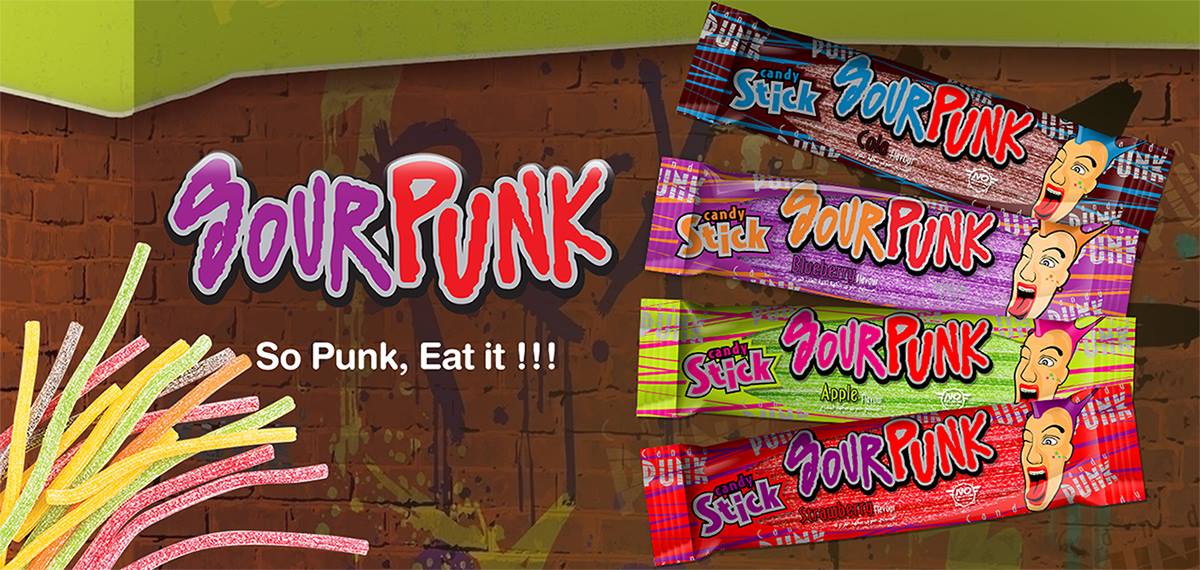 Frit-C Extreme Z Gummy Strips 40g / Sour Punk Stick 50g-Blueberry/Blueraspberry/Cola/Strawberry/Apple NO GELATINE HALAL