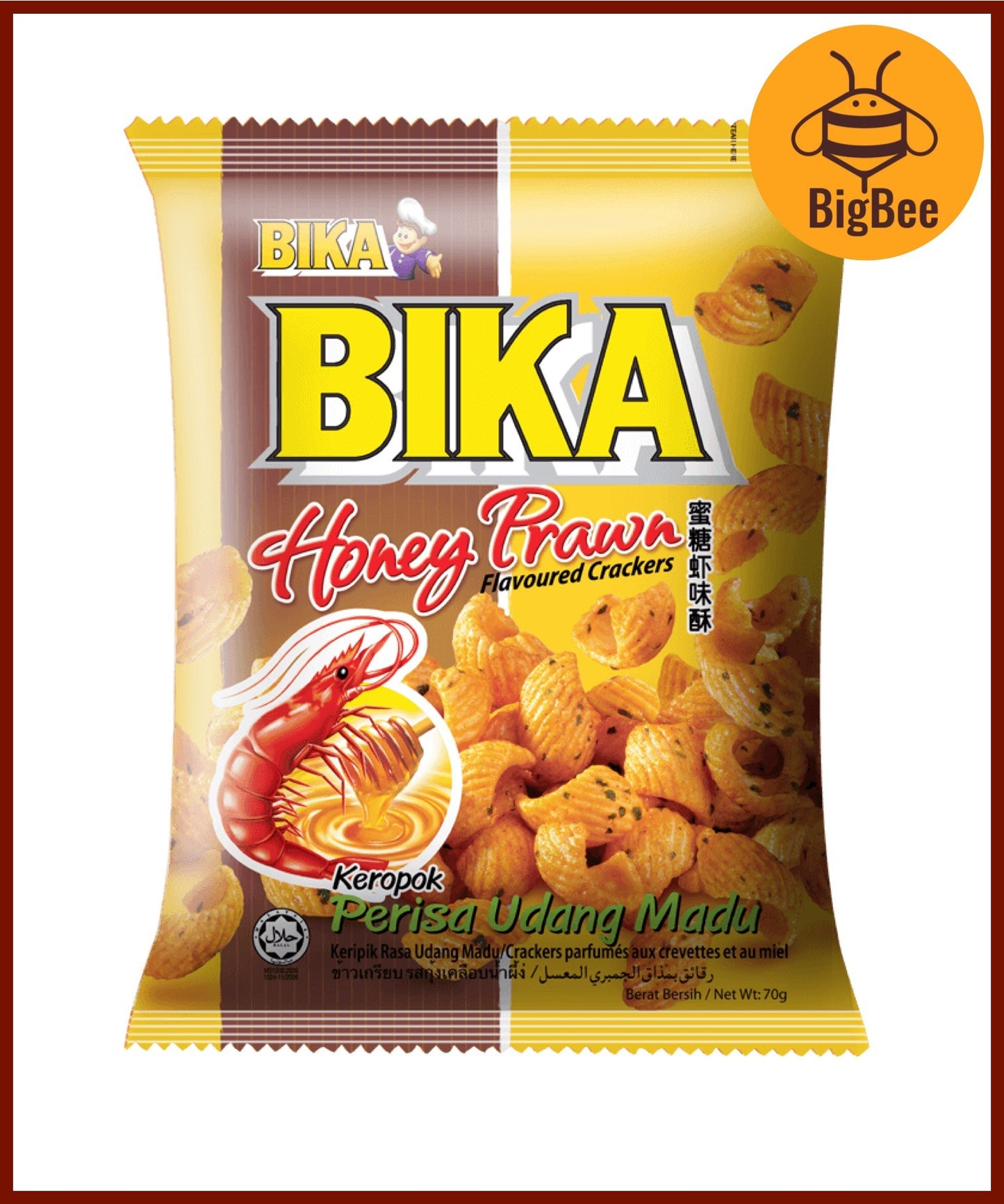Bika Crackers - 60g/pack Chicken Snacks / Chicken Crackers / Vegetable / Honey Crab / Seafood / Cuttlefish / Honey Prawn