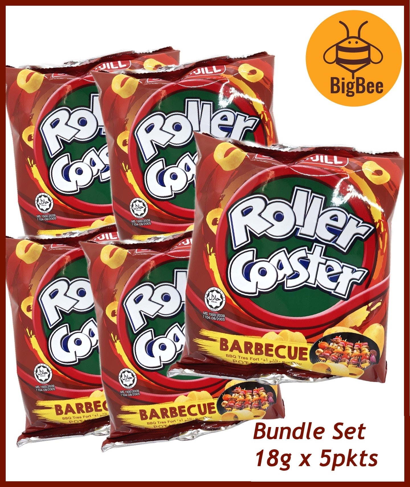 Jack n Jill Roller Coaster - 15-18g x 5pkt Cheese / BBQ Flavour Jack 'n Jill Barbecue / Cheese Flavour Potato Rings