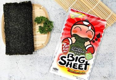 Tao Kae Noi Seaweed Snack - 3.5g x 6pack Big Sheet Seaweed (Halal) Original / Spicy Flavour Classic flavor Seaweed