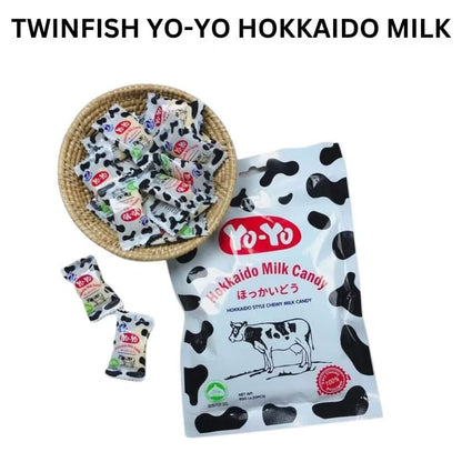 TwinFish - (Halal) 80g/pkt Hokkaido Milk Candy / 150g/pkt Makiato Nougat / 150g/pkt Crystal Boba Candy