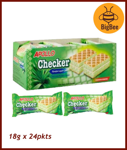 Apollo Layer Cake - 18g x 24pkts Original / Pandan / Chocolate / Cocoa / Banana / Blueberry / Checker Kek Lapis