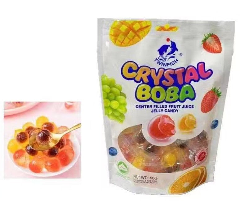 TwinFish - (Halal) 80g/pkt Hokkaido Milk Candy / 150g/pkt Makiato Nougat / 150g/pkt Crystal Boba Candy
