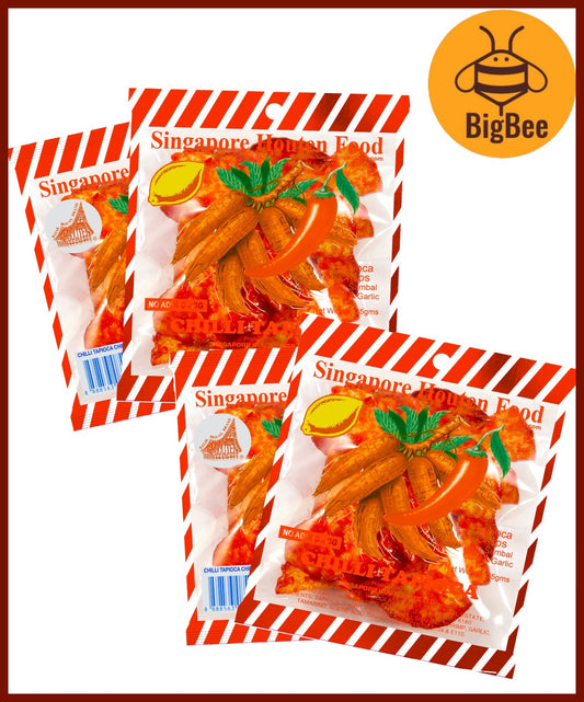 Houten Chilli Tapioca Chips - 35g x 4pkts (Halal)
