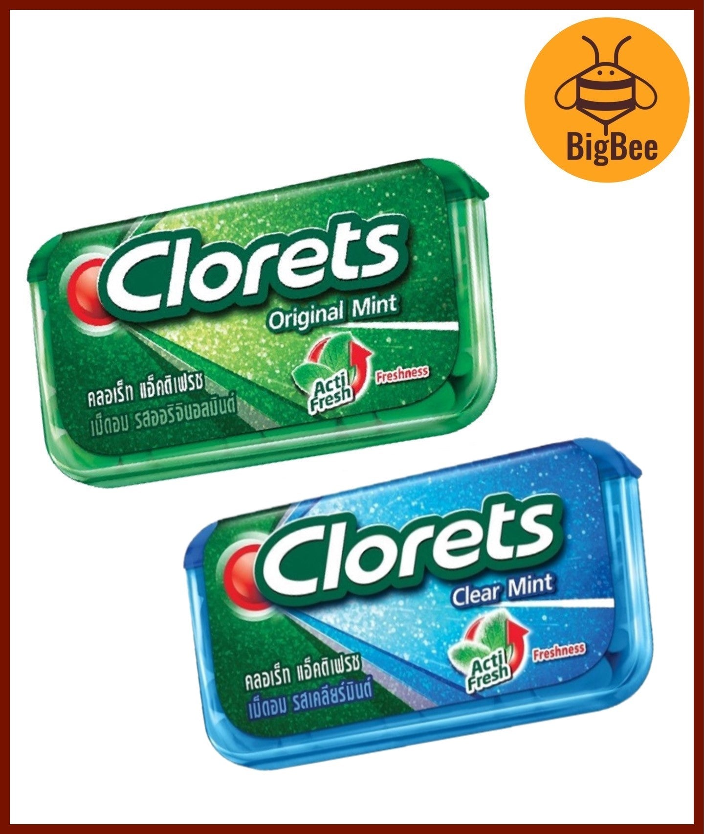 Clorets Mini Mints - 14g Original Mint / Clear Mint Clorets Original Mints Tablets Clorets Clear Mint Tablets