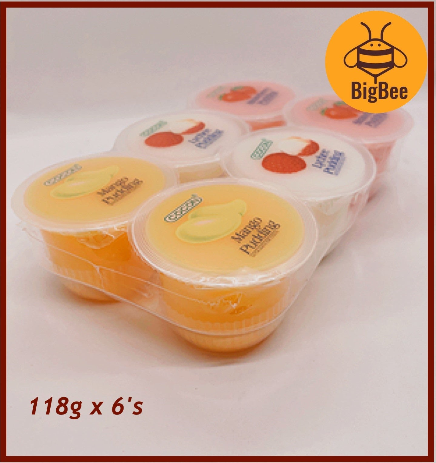 Cocon-118g x 6's(708g) Nata De Coco Pudding (Halal) Mango/Assorted Flavours with Nata De Coco Mango, Lychee, Strawberry