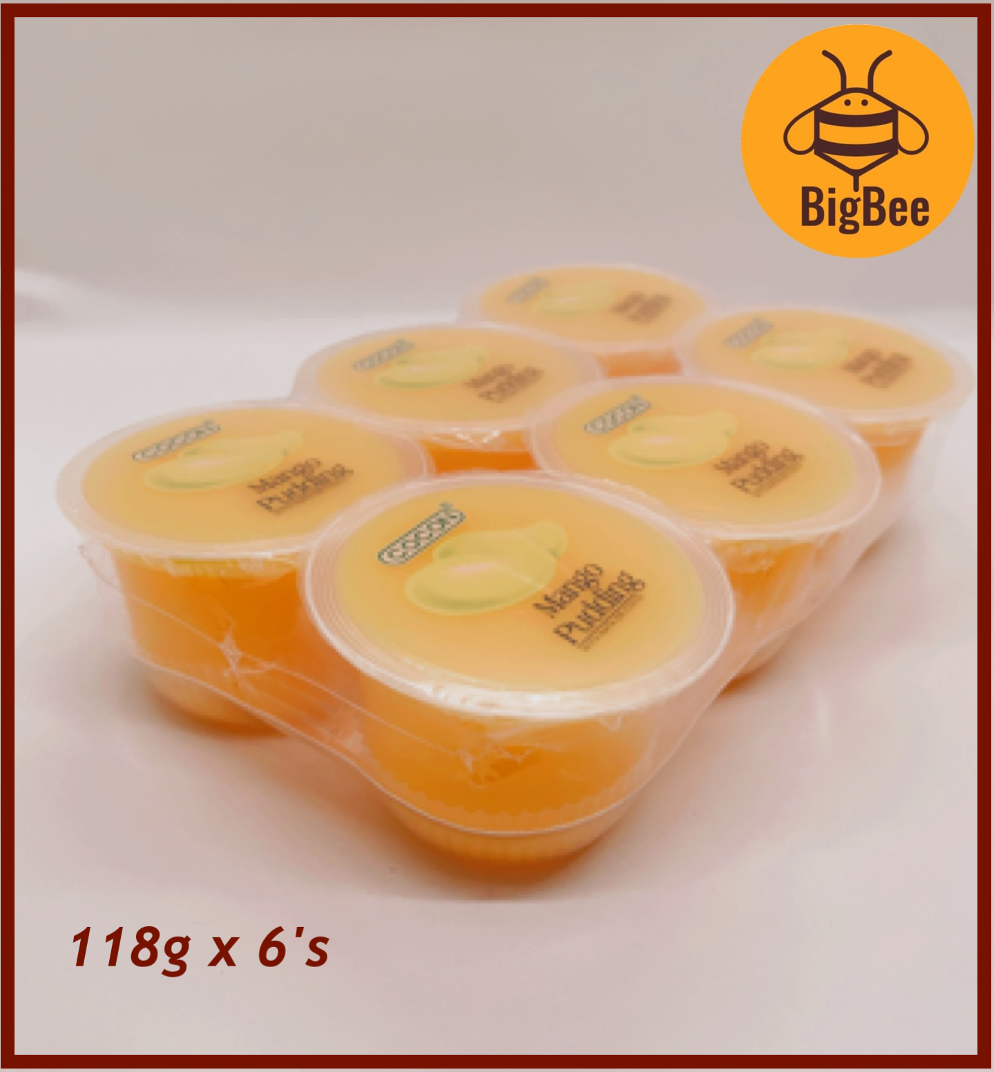 Cocon-118g x 6's(708g) Nata De Coco Pudding (Halal) Mango/Assorted Flavours with Nata De Coco Mango, Lychee, Strawberry