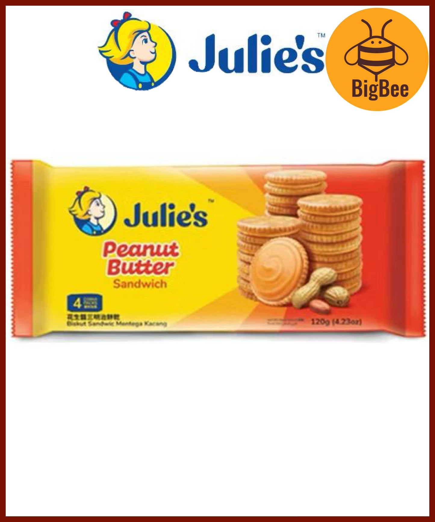 Julie's Sandwich Waffles Crackers Oat 25 Biscuit Series - Butter Crackers / Peanut Butter / Cheese / Lemon / Dark Choco