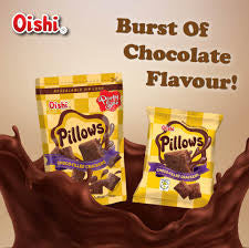 Oishi Pillows Chocolate Filled Crackers - 100g/pack Party Size, 6gx10pkts, 6gx20pkts, 12gx10pkts Family Packs (Halal)