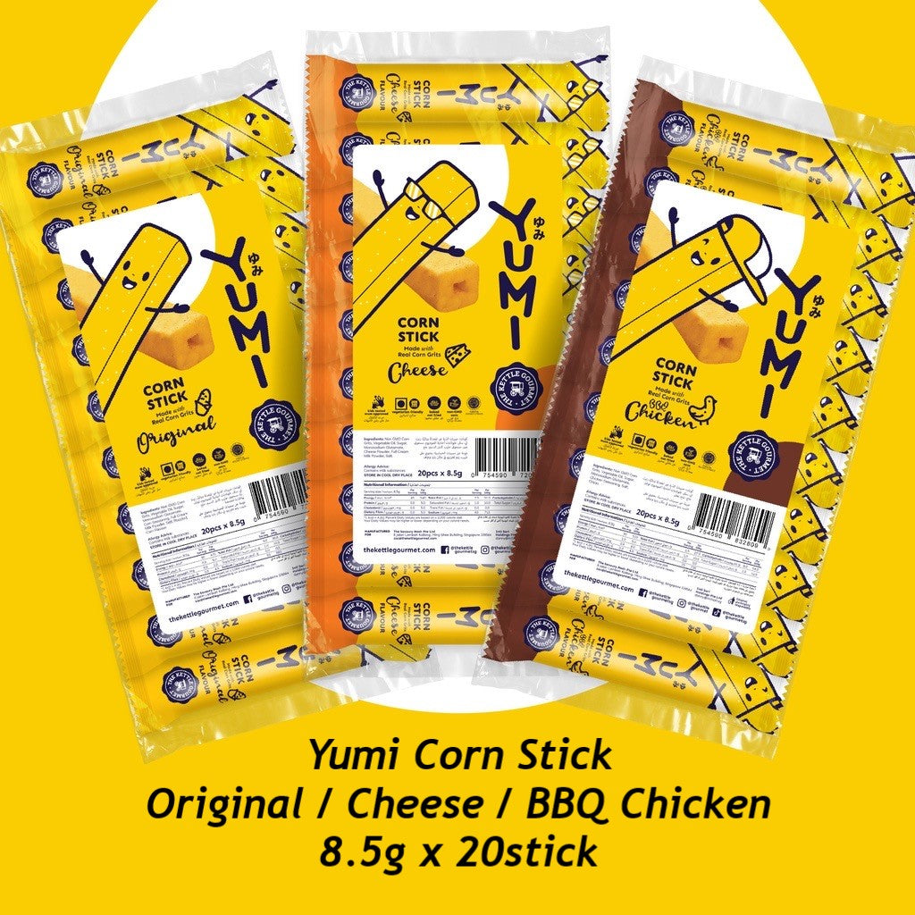 Yumi Corn Stick - 8.5g x 20stick Original / BBQ Chicken / Cheese Assorted Flavours Yumi Keropok Jagung Stick