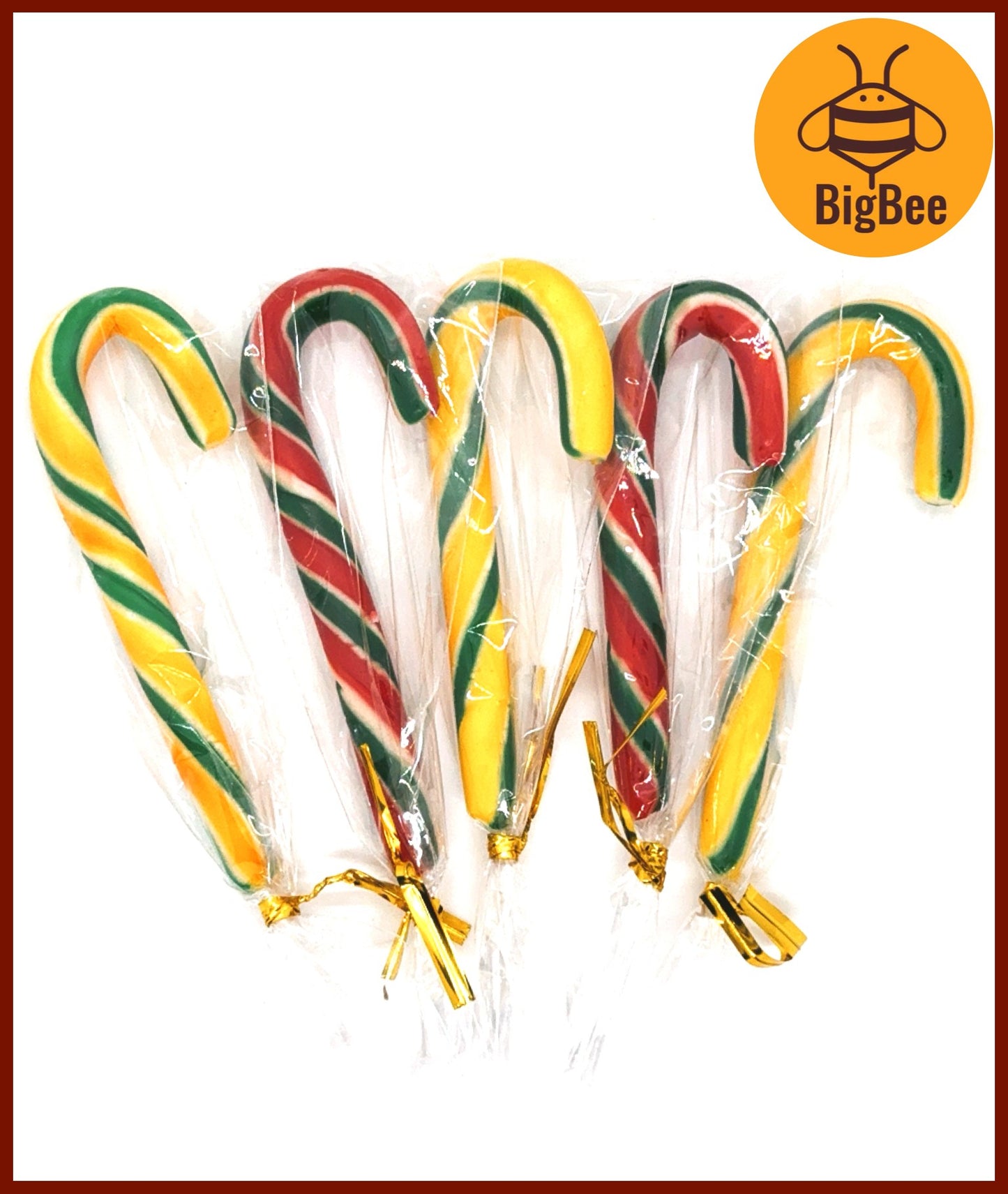 Candy Canes - 12's/box (120g) Red & White Peppermint / Red White & Green Peppermint / Rainbow Cherry Candy Canes X'mas