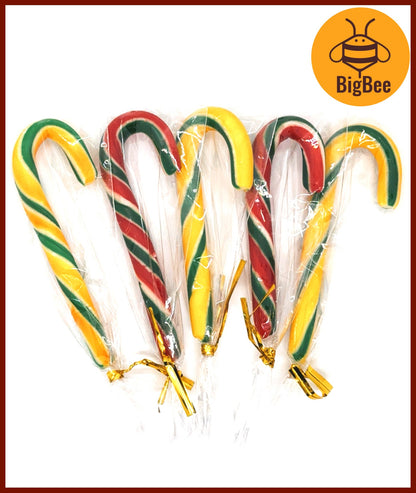 Candy Canes - 12's/box (120g) Red & White Peppermint / Red White & Green Peppermint / Rainbow Cherry Candy Canes X'mas