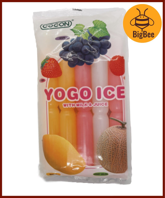 Cocon Yogo Ice - 450ml/pkt(45mlx10tubes)(HALAL) with Milk & Juice Ice Popsicle Strawberry Mango Lychee Honey Melon Grape