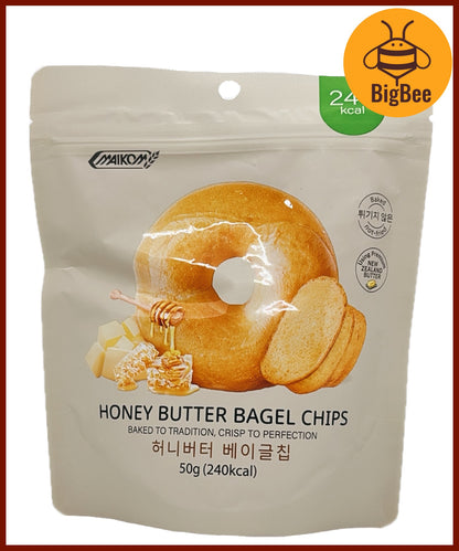 Maikom - 50g/pack Bagel Chips Black Truffle / Garlic Butter / Honey Butter / Shrimp Flavored Baked Non-Fried Chips