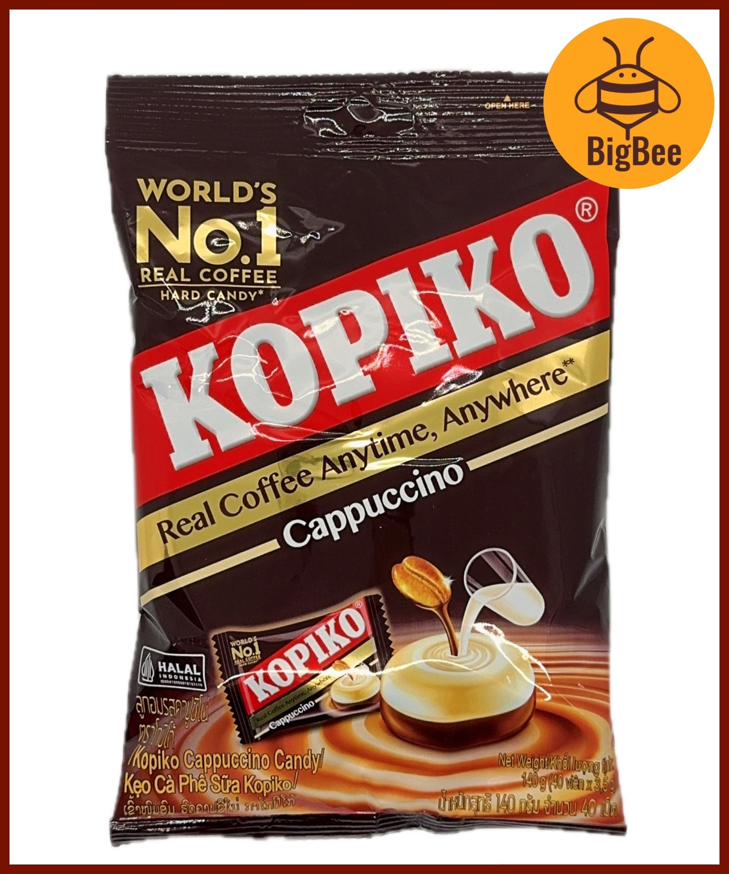 Kopiko Candy - 140g/pkt (Halal) Kopiko Coffee / Kopiko Cappuccino 140g (40's x 3.5g)