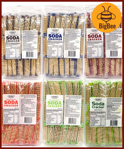 Sanwa Soda Cracker - 480g (21pkts) Saltine / Sesame / Grains / Seaweed / Tomato / Garlic flavor (Halal) Soda Crackers