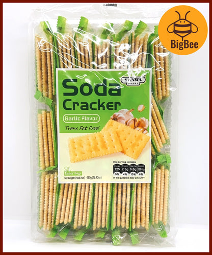 Sanwa Soda Cracker - 480g (21pkts) Saltine / Sesame / Grains / Seaweed / Tomato / Garlic flavor (Halal) Soda Crackers