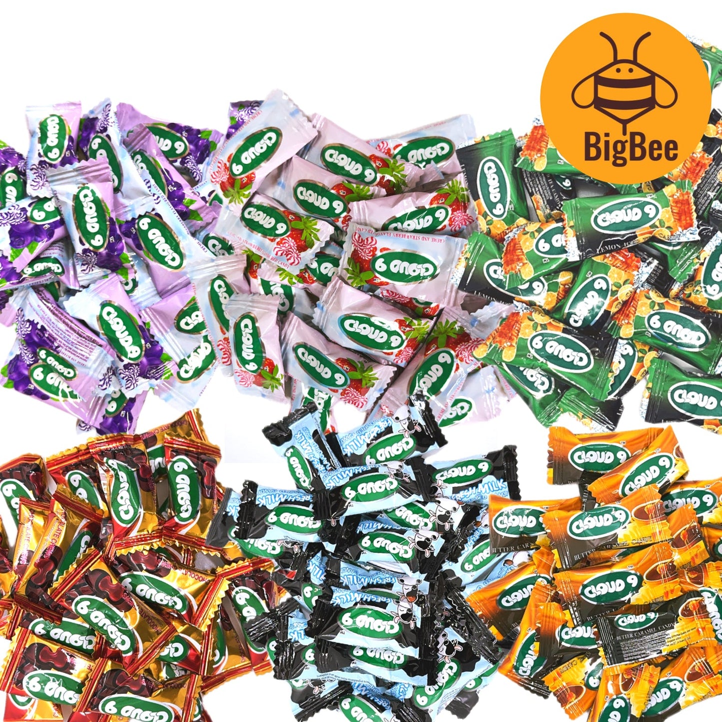 Cloud 9 Candy  - 200g/500g Blueberry / Strawberry / Lemon Iced Tea / Chocolate Chews / Butter Caramel / Milk / Dynamite
