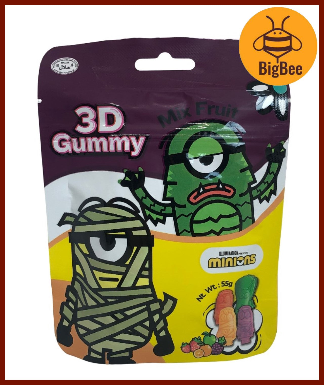 3D Gummy - 55g/pkt Mickey Mouse & Friends / Jurassic World / Minions 3D Gummy Mix Fruit Flavour