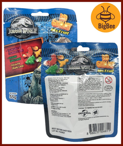 3D Gummy - 55g/pkt Mickey Mouse & Friends / Jurassic World / Minions 3D Gummy Mix Fruit Flavour