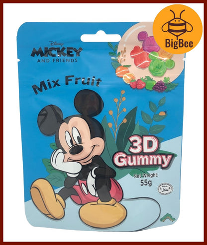 3D Gummy - 55g/pkt Mickey Mouse & Friends / Jurassic World / Minions 3D Gummy Mix Fruit Flavour