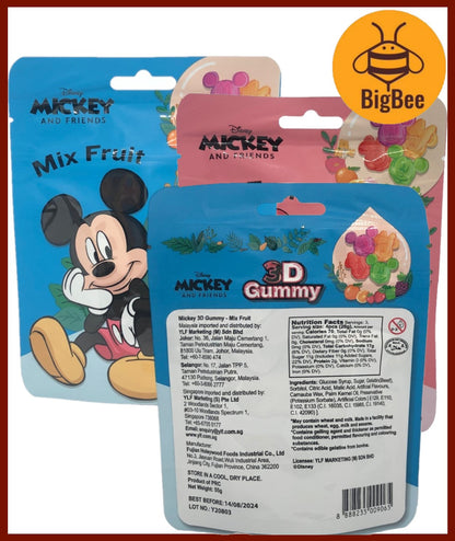 3D Gummy - 55g/pkt Mickey Mouse & Friends / Jurassic World / Minions 3D Gummy Mix Fruit Flavour