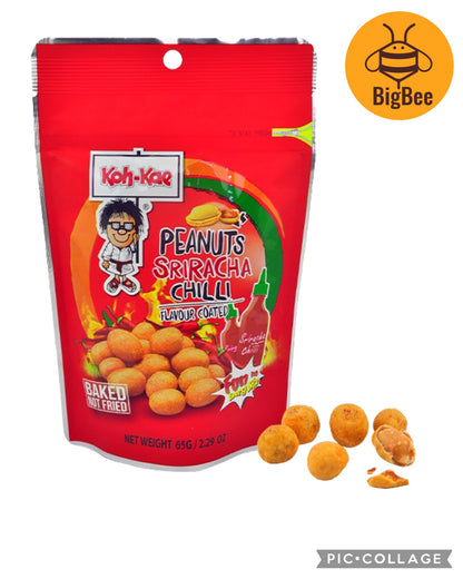 Koh-Kae-65g/pkt Peanuts Chicken/ BBQ /Peanuts Mala/Peanuts Sriracha Chilli Coated Thai Spicy Mixed Nuts Squid Green Peas