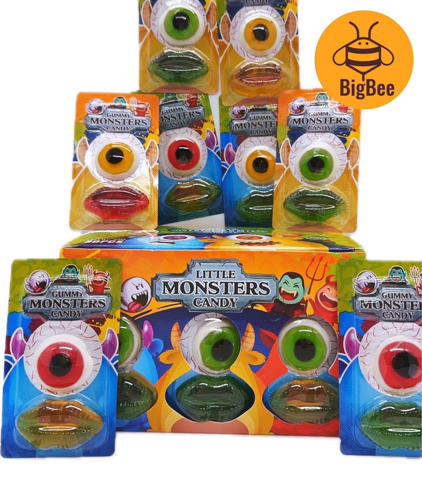 Sanwa Little Monster Candy - 9g x 10pcs / 30pcs Eye Ball Gummy Candy (Halal) Viral Candy Mata Little Monster Gummy Candy
