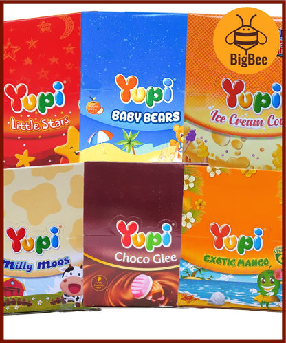 Yupi Gummy-12pcs/24pcs (1box) Baby Bear / Little Star / Exotic Mango / Choco Glee / Milly Moos / Ice Cream Cone (Halal)