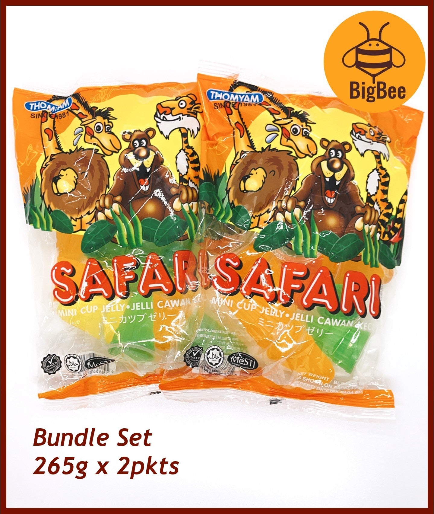 Thomyam Safari Mini Cup Jelly - 265g x 2pkts (Halal) Jelli Cawan Kecil