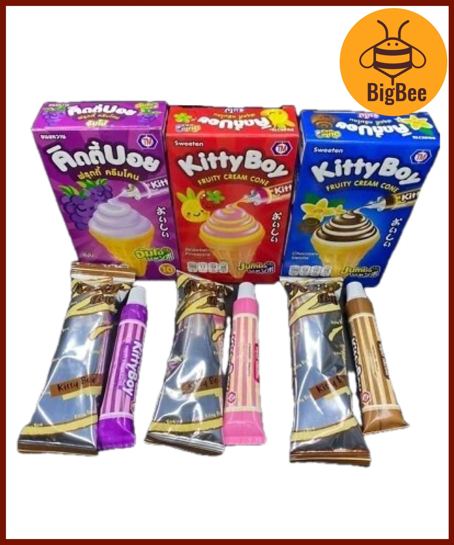 Kitty Boy Fruity Cream Cone - 26g/pack Grape (Halal)