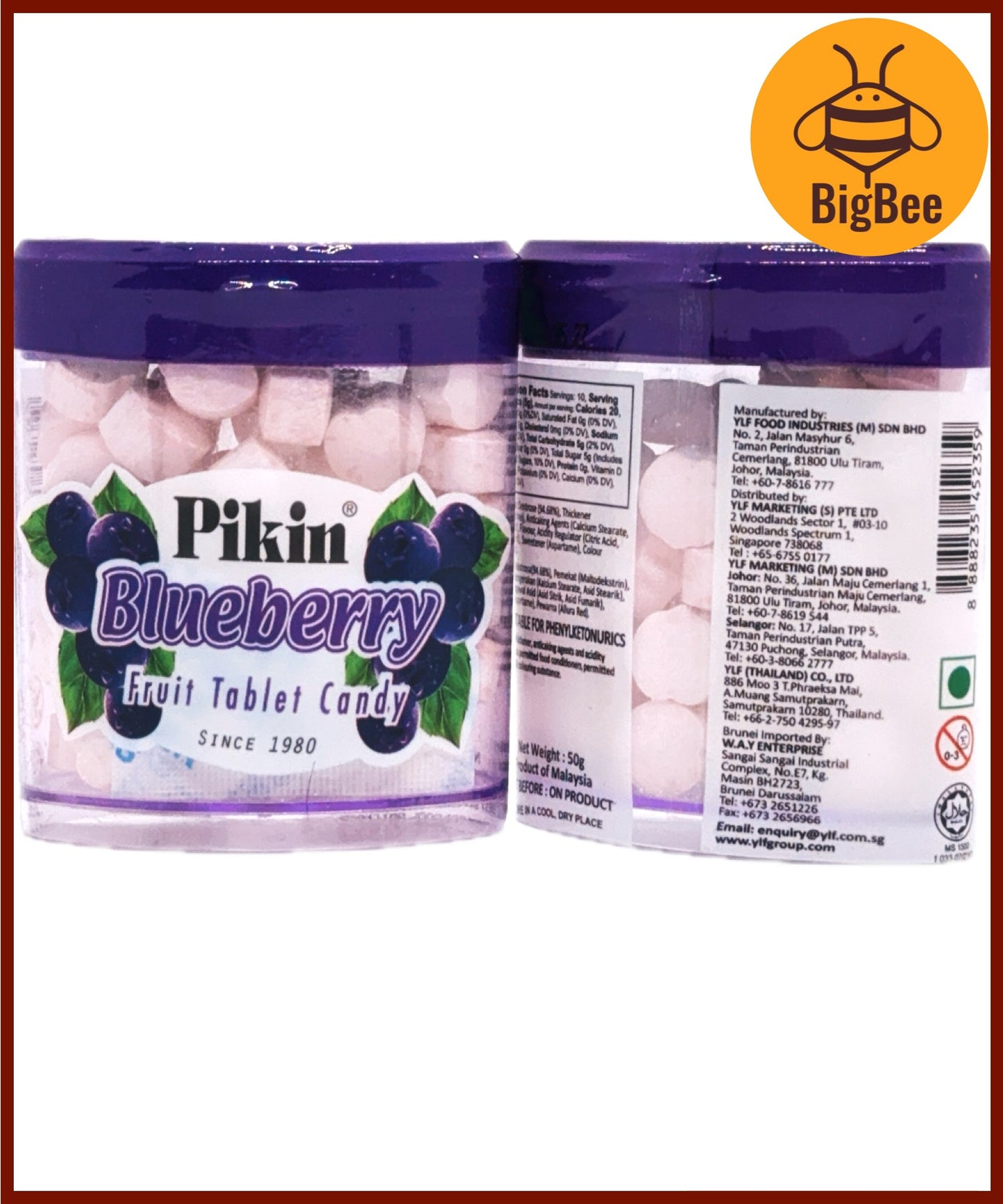 Pikin Candy-50g Pikin Plum Candy / Blueberry Candy / Assam Candy / Plum Tablet / Blueberry Tablet / Asam Tamarind Candy