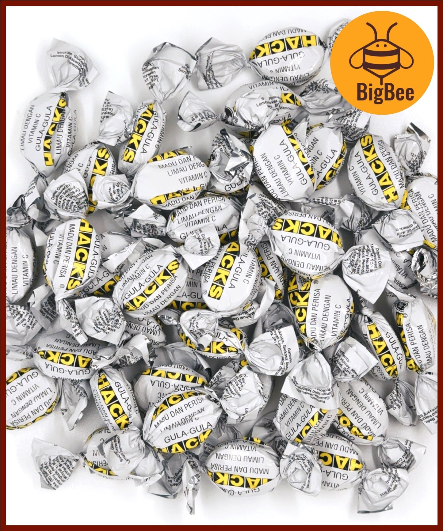 Hacks Candy - 200g / 500g Classic Regular / Honey Lemon / Blackcurrant / Mandarin Ginger / Clove Apple / Halia Limau