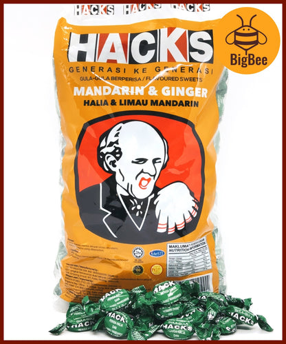 Hacks Candy - 1.8kg/pkt Classic Regular / Honey Lemon / Blackcurrant / Mandarin Ginger / Clove Apple / Halia Limau