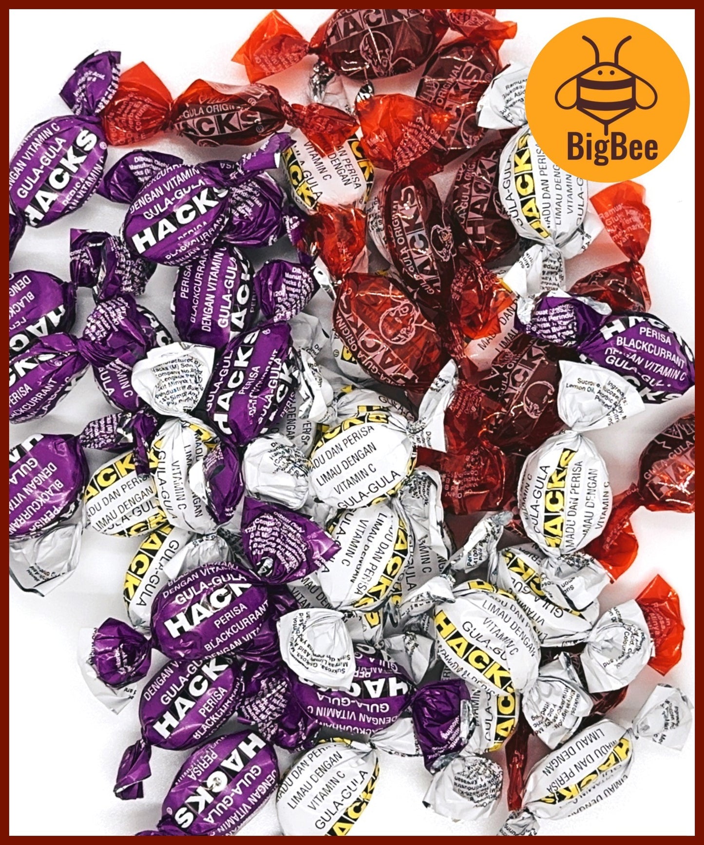 Hacks Candy - 200g / 500g Classic Regular / Honey Lemon / Blackcurrant / Mandarin Ginger / Clove Apple / Halia Limau