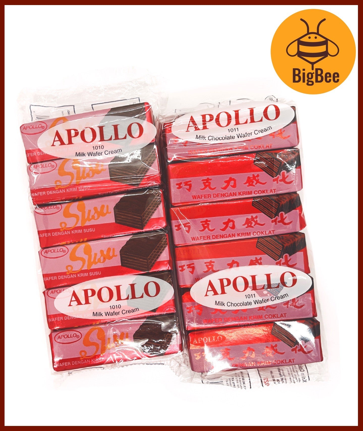 Apollo Wafer - 12g x 24pcs Milk Chocolate Wafer Cream / Milk Wafer Cream