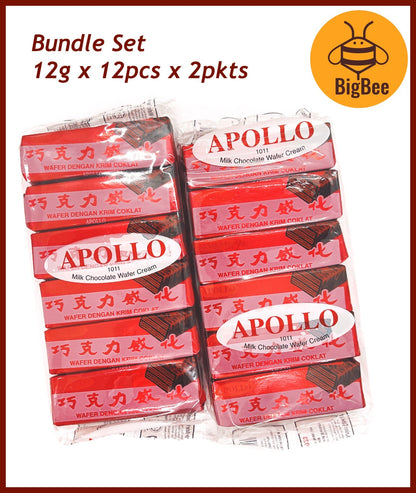 Apollo Wafer - 12g x 24pcs Milk Chocolate Wafer Cream / Milk Wafer Cream