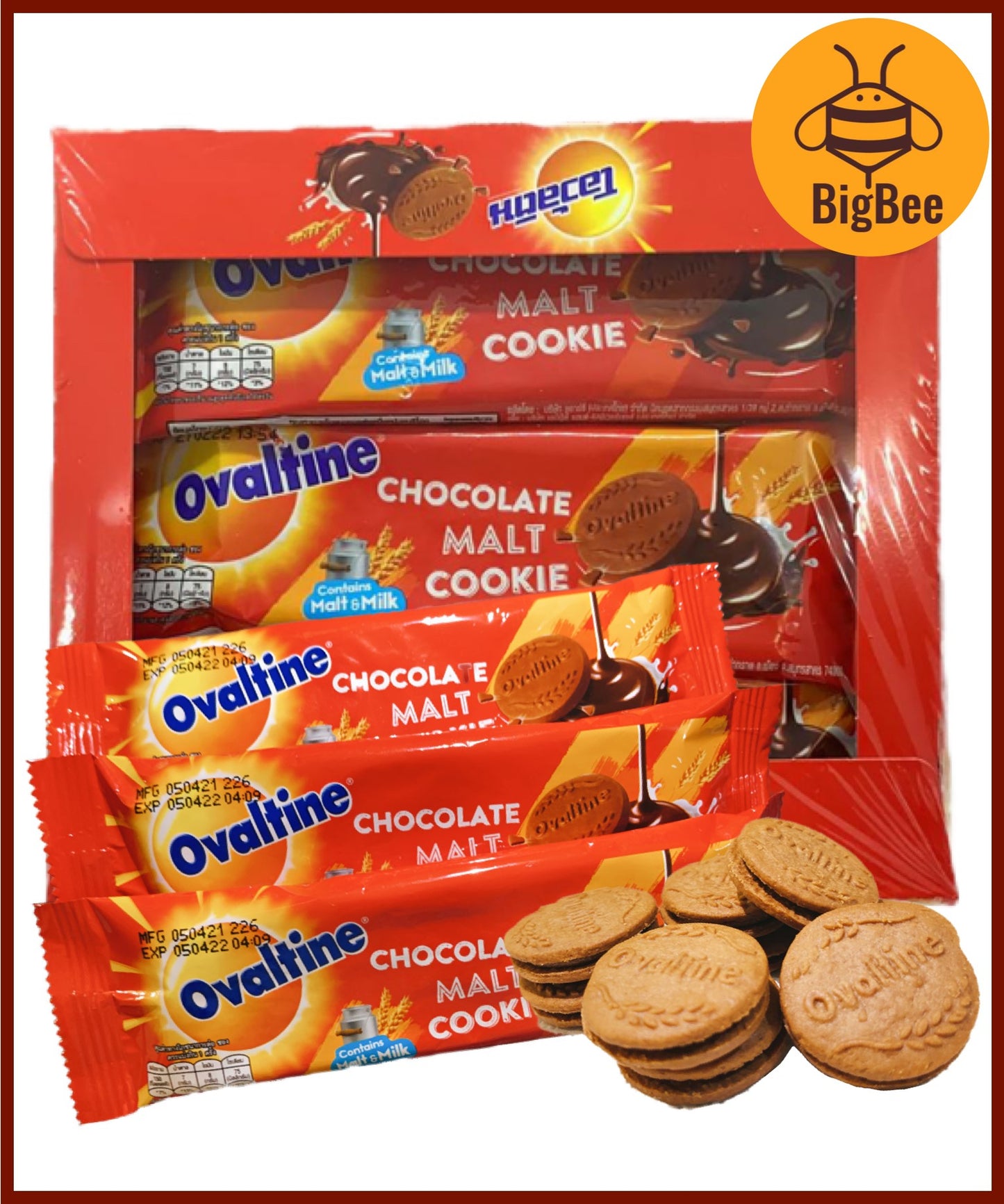 Ovaltine Chocolate Malt Cookies - 30g x 12pkts / 24g x 12pkts / 130g/Slug Sandwich Cookies with Chocolate Malt Cream