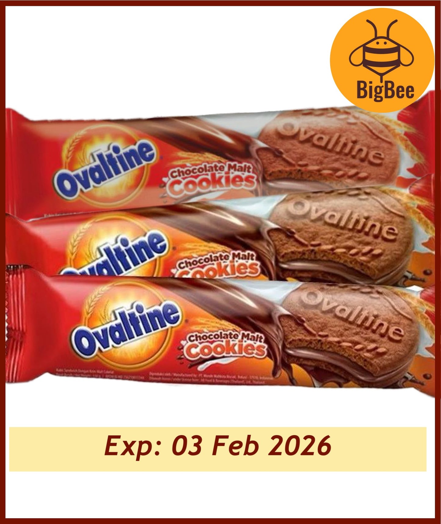 Ovaltine Chocolate Malt Cookies - 30g x 12pkts / 24g x 12pkts / 130g/Slug Sandwich Cookies with Chocolate Malt Cream