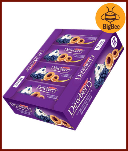 Dewberry Sandwich Cookies - 324g (27gx12packs) With Blueberry / Strawberry / Melon Flavored Jam Dewberry Biscuit Box