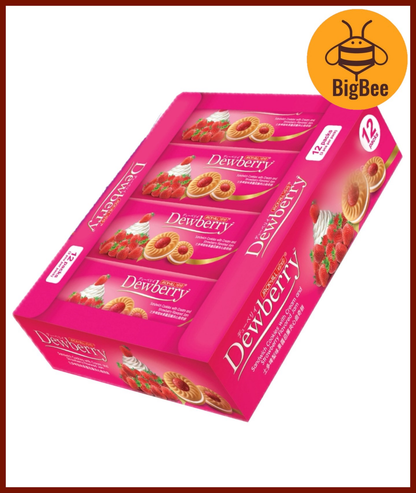 Dewberry Sandwich Cookies - 324g (27gx12packs) With Blueberry / Strawberry / Melon Flavored Jam Dewberry Biscuit Box