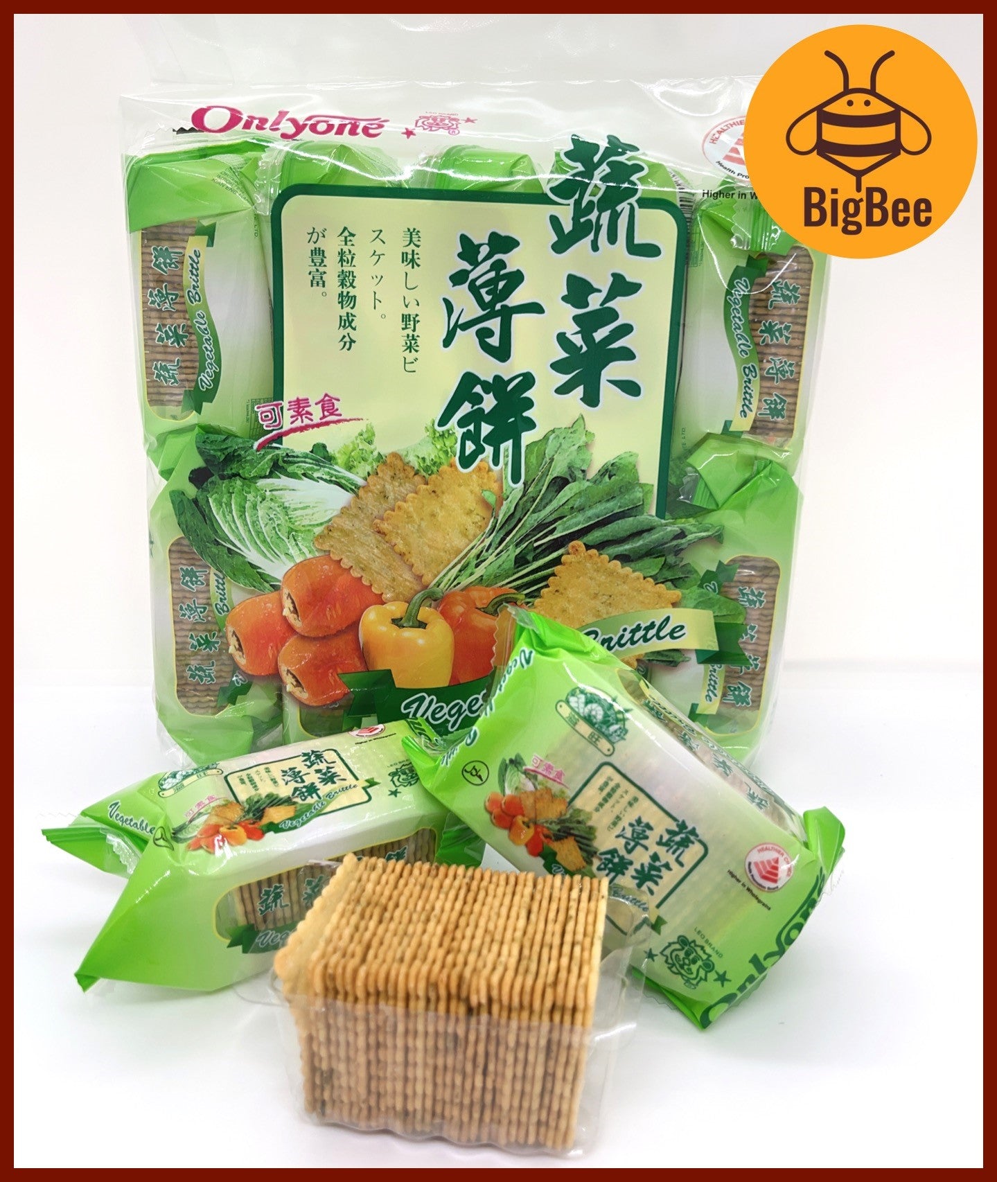 Leo Brand - 36gx10 (360g/pkt) Potato & Cheese Biscuits / Leo Brand Vegetable Brittle (Halal) OnlyOne Vegetable Brittle