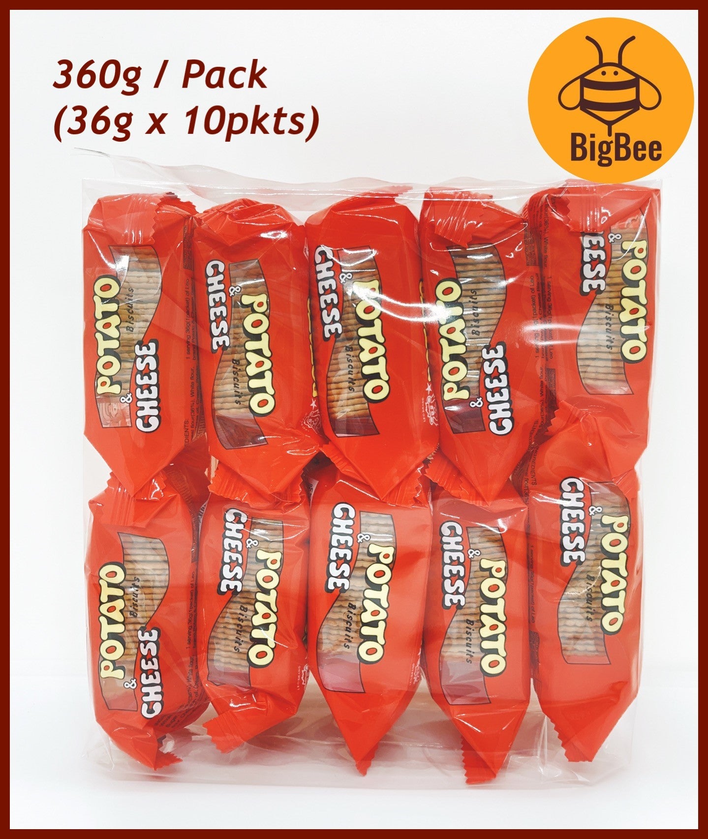 Leo Brand - 36gx10 (360g/pkt) Potato & Cheese Biscuits / Leo Brand Vegetable Brittle (Halal) OnlyOne Vegetable Brittle