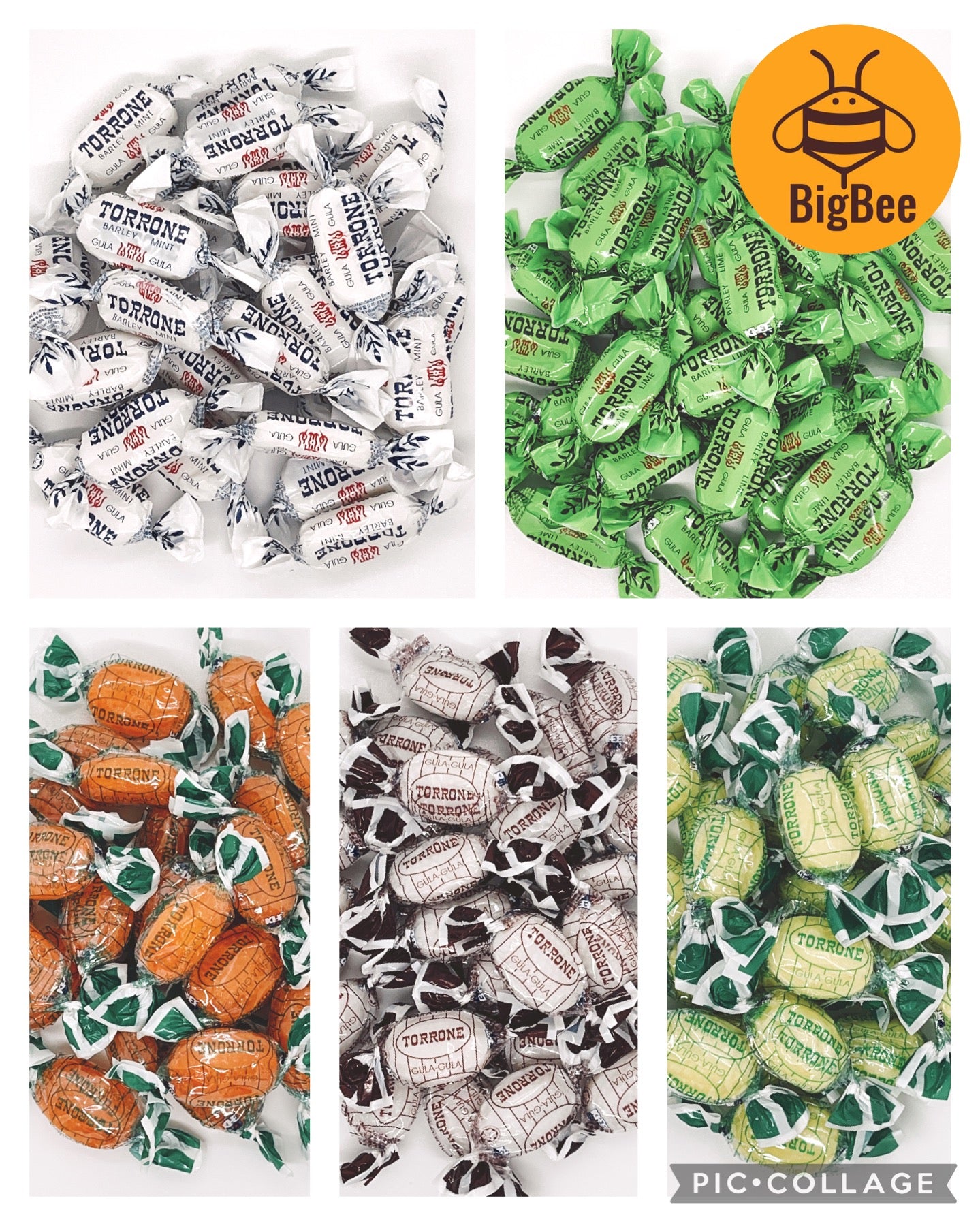 Torrone Assorted Flavour Candy - 200g / 500g (pkt) Barley Mint/Barley Lime/Top Orange/Choco Mint/Butter Mint/Cool Mint