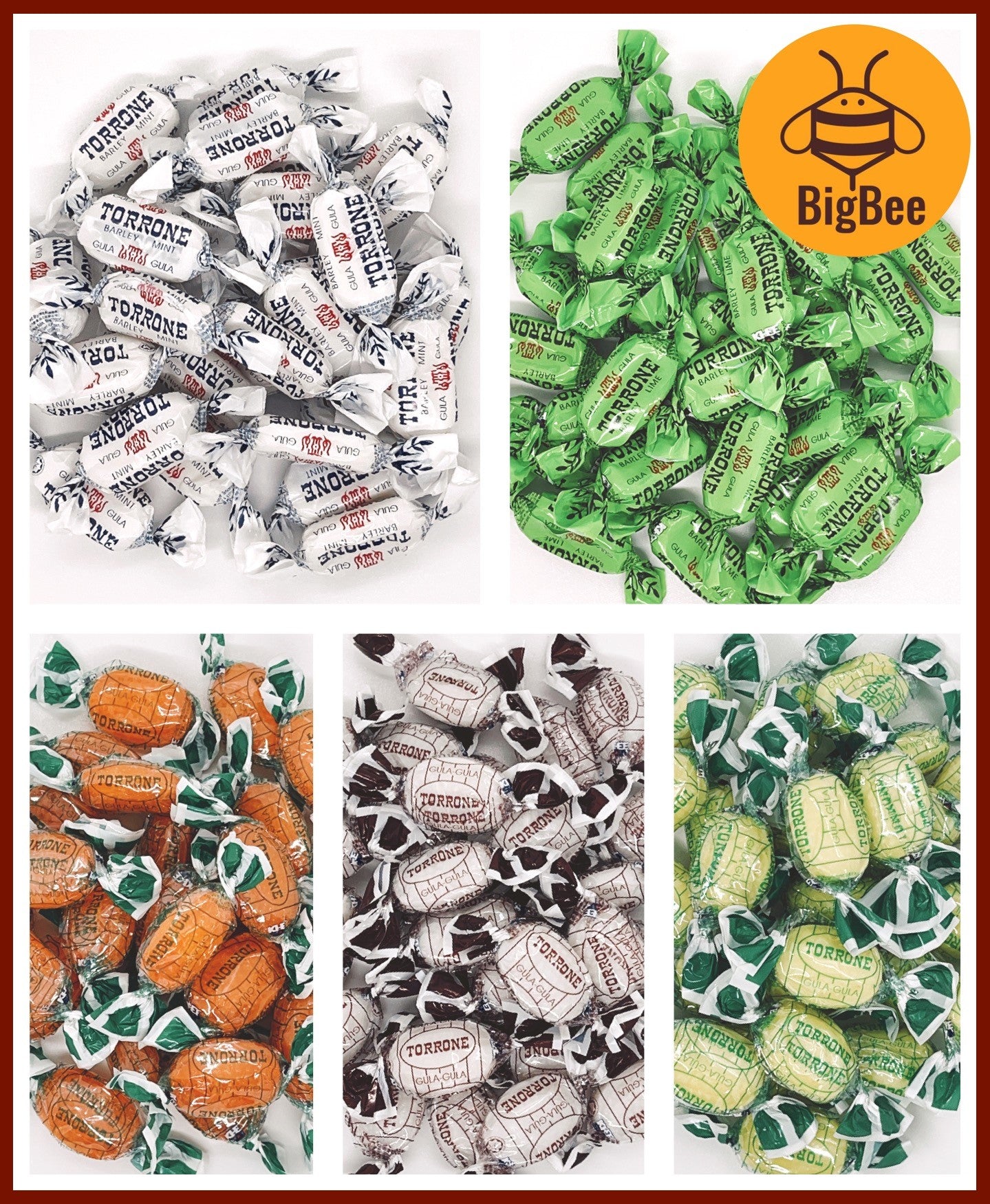 Torrone Assorted Flavour Candy - 200g / 500g (pkt) Barley Mint/Barley Lime/Top Orange/Choco Mint/Butter Mint/Cool Mint
