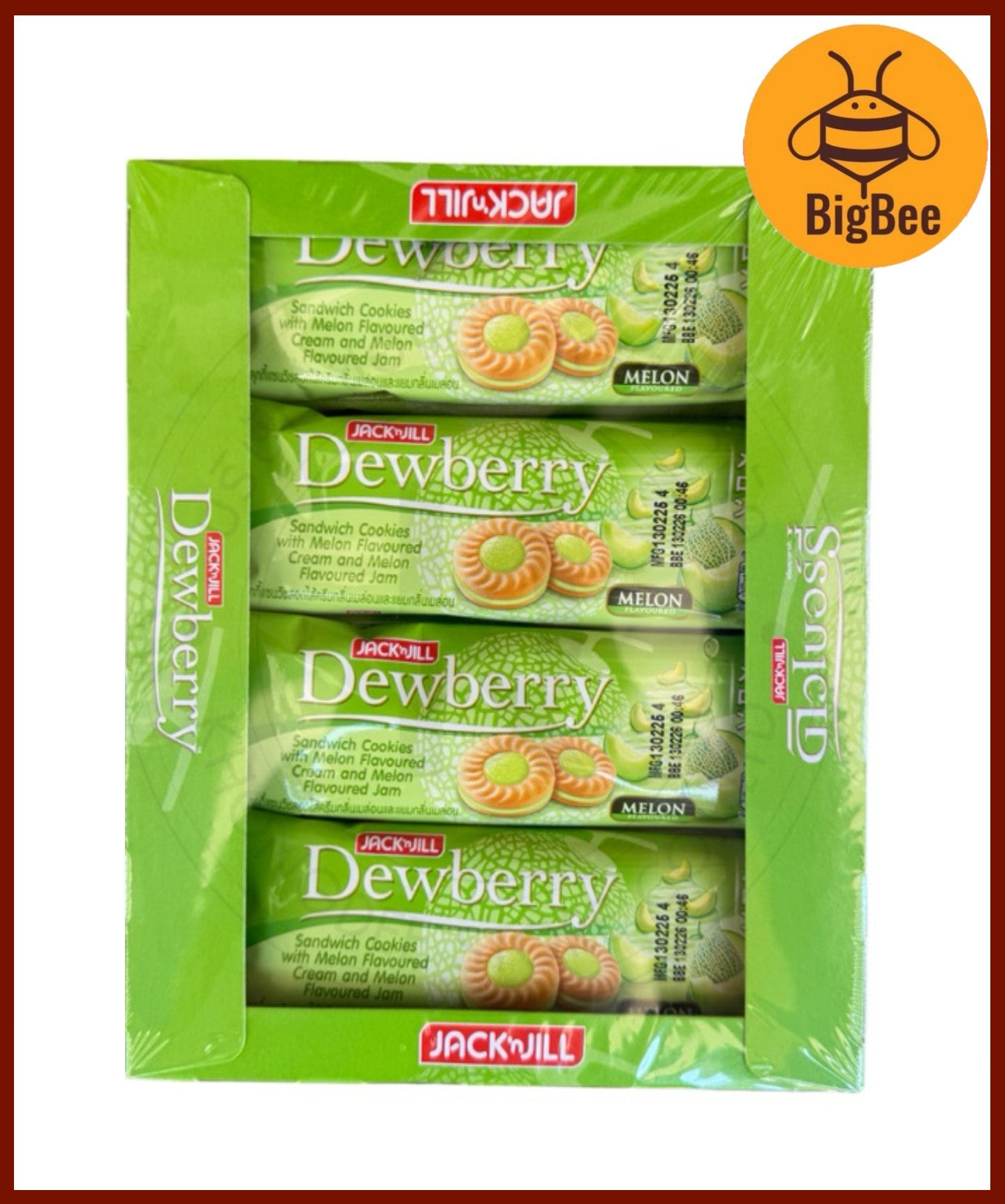 Dewberry Sandwich Cookies - 324g (27gx12packs) With Blueberry / Strawberry / Melon Flavored Jam Dewberry Biscuit Box