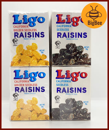Ligo Raisins - 30g x 4pkts Ligo Brand California Seedless Raisins Golden / Black