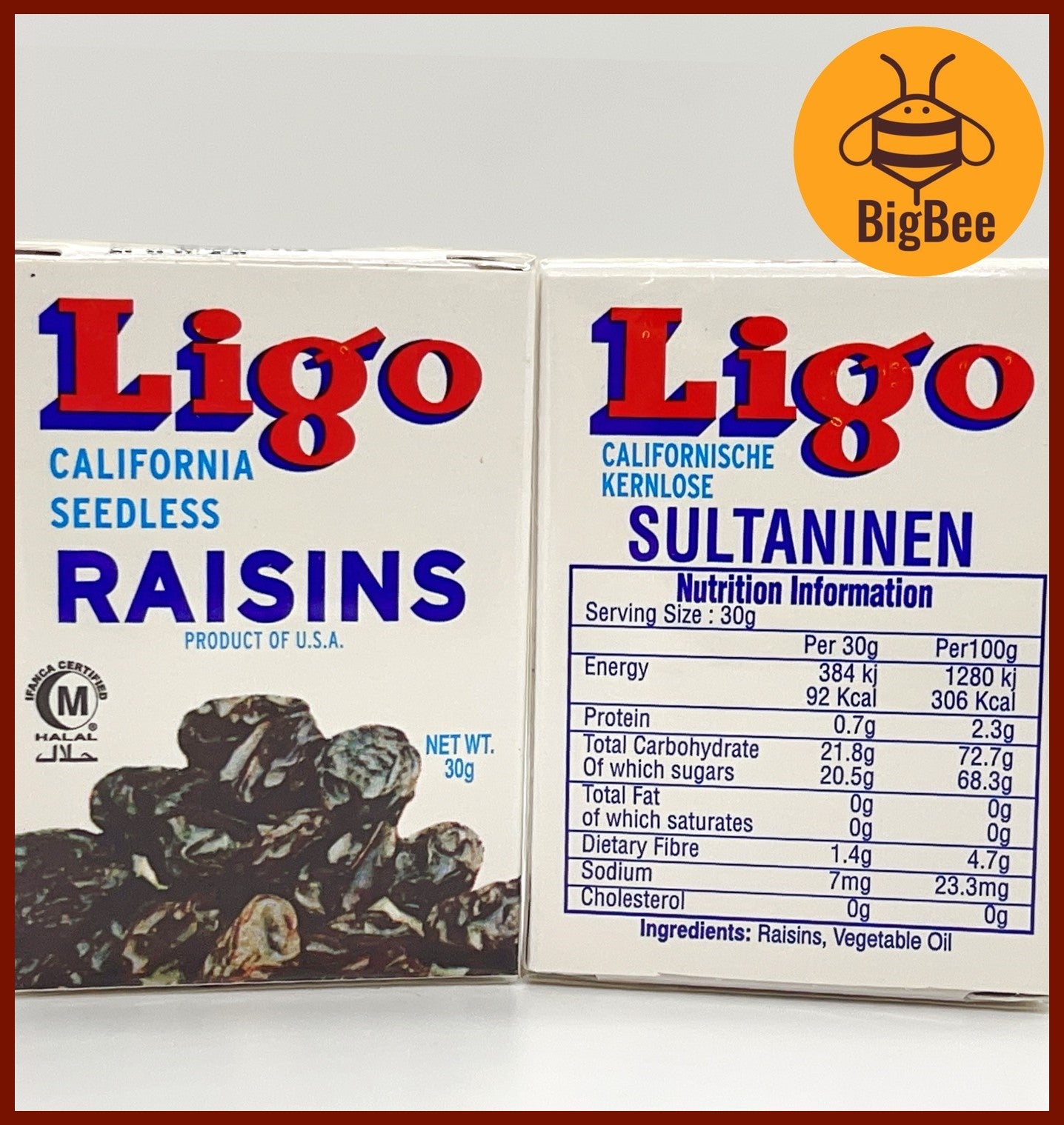 Ligo Raisins - 30g x 4pkts Ligo Brand California Seedless Raisins Golden / Black
