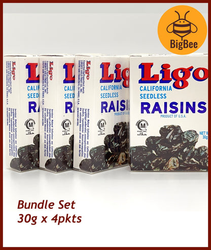 Ligo Raisins - 30g x 4pkts Ligo Brand California Seedless Raisins Golden / Black